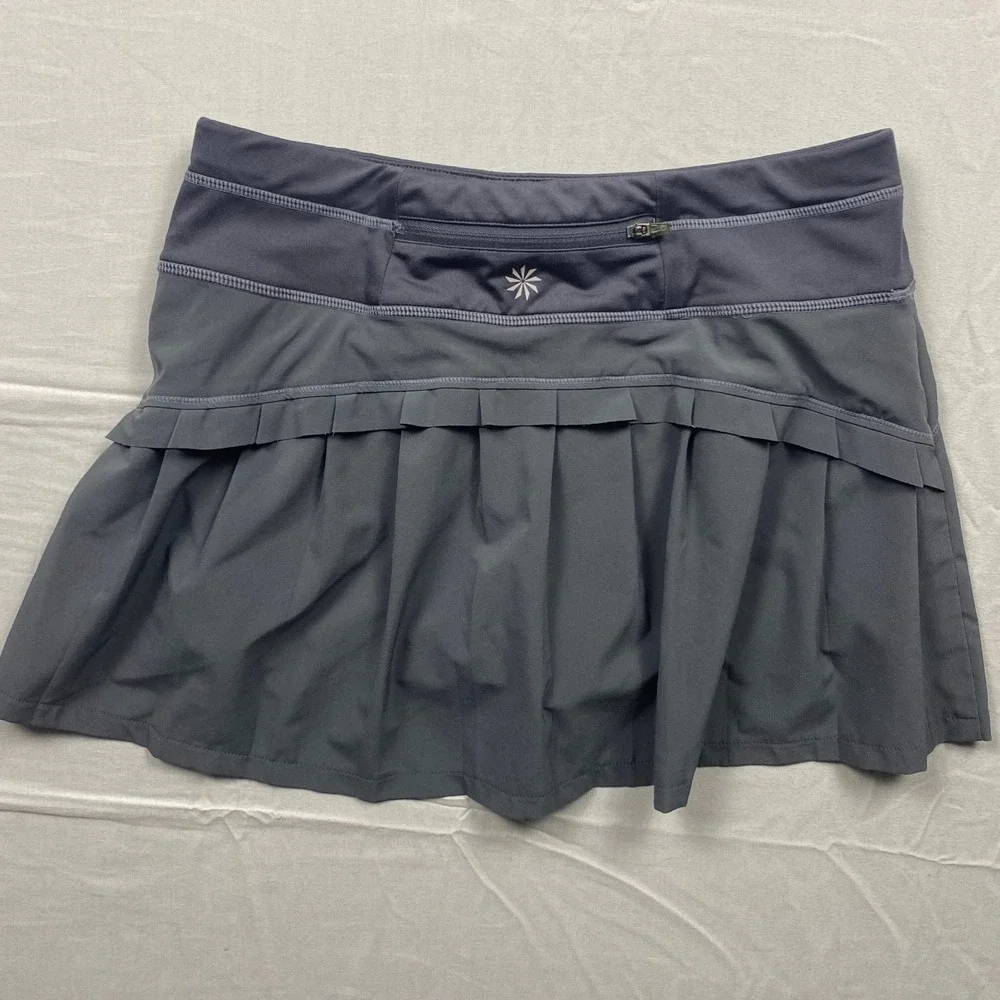 Athleta Skort Womens‎ XS Gray Pleated Back Tennis Golf Athletic Skirt Lined